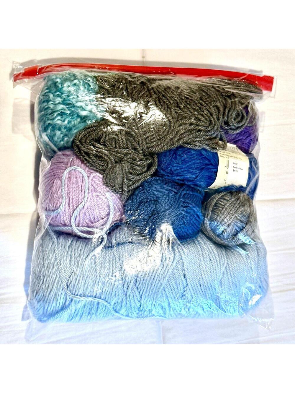 Blues and Purples Mixed Yarn Lot